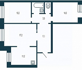 Код объекта: 2142316. Продам 3-х