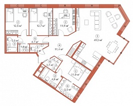4-комнатная квартира 135,5 м2 ЖК «LEGENDA Комендантского»