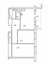 2-комнатная квартира 57,35 м2 ЖК «Петр Великий и Екатерина Великая»